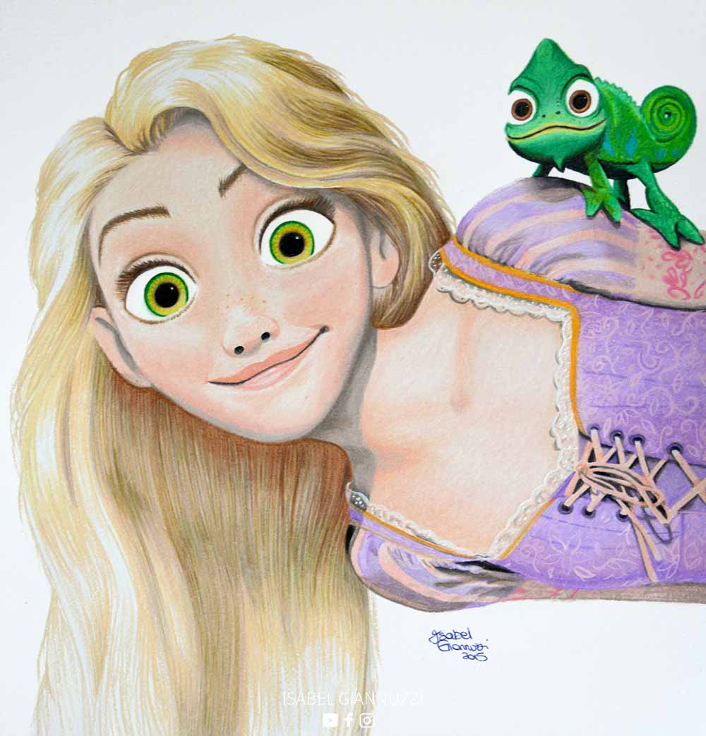 Drawing Rapunzel Tangled